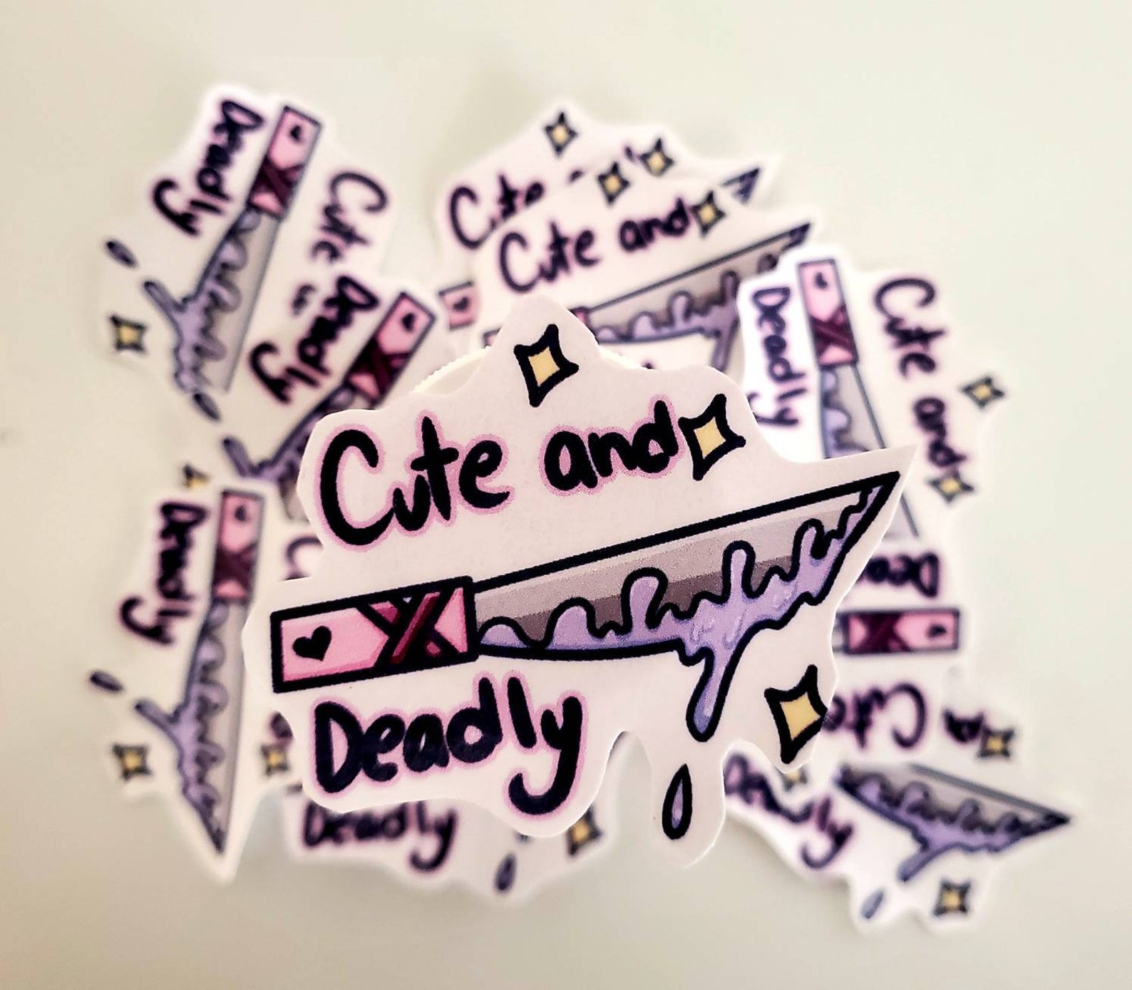 Cute and Deadly Knife Sticker Etsy