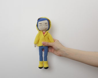 Coraline and the magic door, stop-motion movie, best gift ever for your baby kids friends, handmade doll crochet, rare and unique Amigurumi