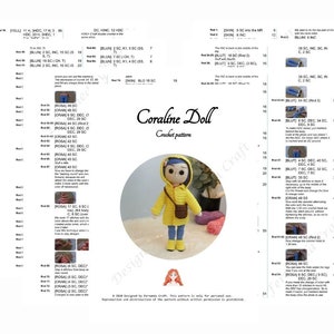 PADRÃO EM PORTUGUÊS Amigurumi boneca artesanal Coraline. Receita crochê de alta qualidade, o melhor presente de semper image 6