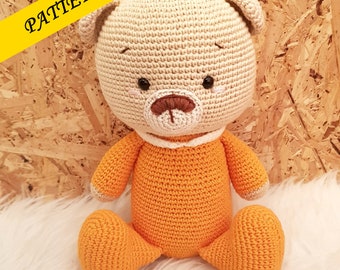 Bear Pajama crochet pattern, Teddy Bear crochet pattern, crochet pattern, crochet bear, crochet toy