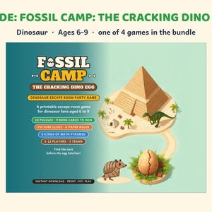 Printable Escape Room Bundle for Kids 6-12, Birthday Party Games, Space, Dinosaur, Jungle, Sky image 3