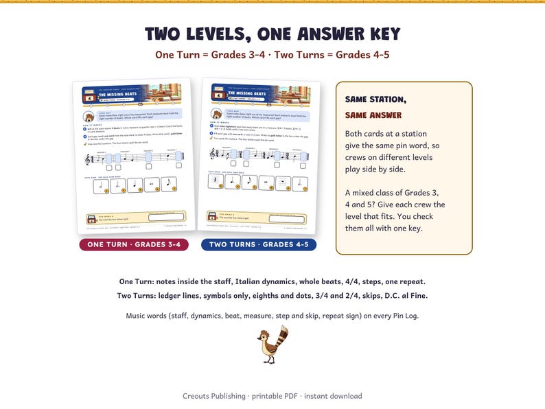 Escape Room Game for Grades 3-5, The Mixed-Up Music Box, Printable Note Reading Activity image 5