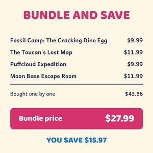 Printable Escape Room Bundle for Kids 6-12, Birthday Party Games, Space, Dinosaur, Jungle, Sky image 9