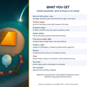 Solar System Escape Room for Grades 4-6, Comet Watch Countdown, Printable Science Game image 10