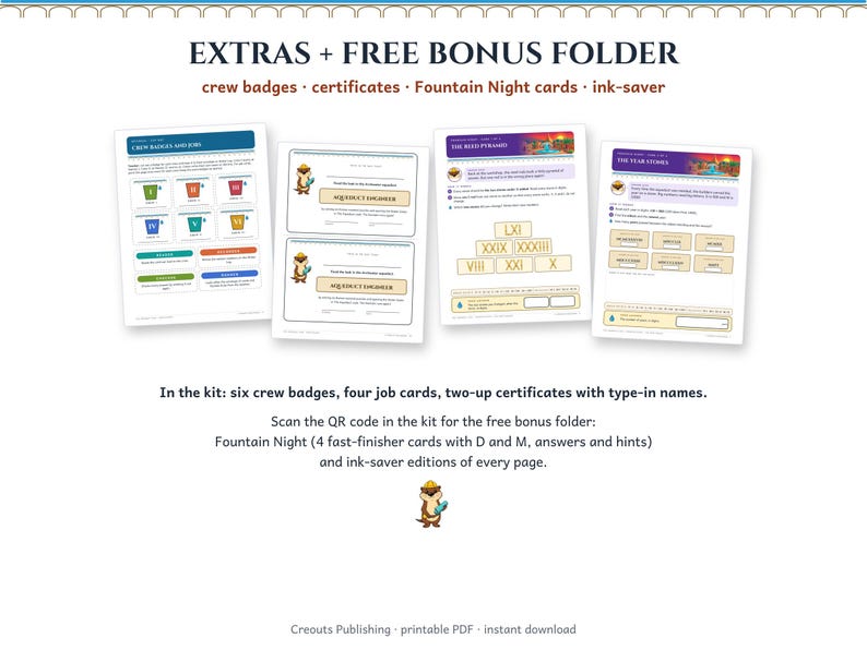 Roman Numerals Escape Room Grades 3-5, The Aqueduct Leak, Printable Math Game image 9