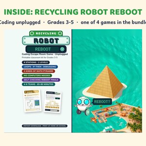 Printable Escape Room Bundle Grades 2-6, Reading, Music, Coding, Science Classroom Games image 5