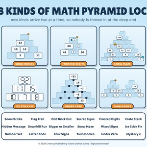 Snow Owl Ice Camp, Math Escape Room for Kids 8-12, Browser Game + Printable PDF image 4