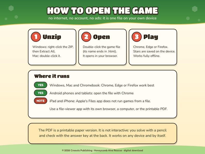Math Escape Room Game for Kids 7-10, Honeycomb Hive Rescue, Browser + Printable PDF image 9