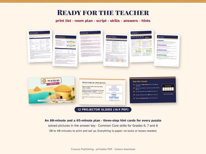 Pi Day Escape Room for Grades 6-8, The Pi Bakery Mix-Up, Printable Math Game image 8