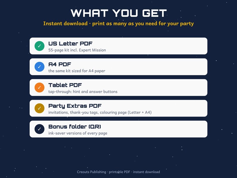 Moon Base Escape Room, Printable Space Party Game for Kids 8-12 (Instant Download) image 8