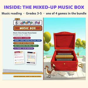 Printable Escape Room Bundle Grades 2-6, Reading, Music, Coding, Science Classroom Games image 4