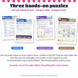 Math Escape Room for Grades 3-4, Ice Cream Truck Meltdown, Printable Classroom Game image 6