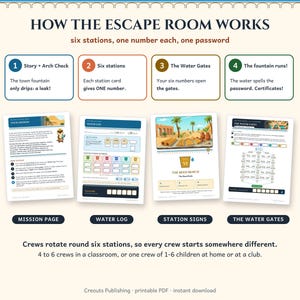 Roman Numerals Escape Room Grades 3-5, The Aqueduct Leak, Printable Math Game image 2