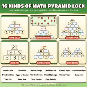 Math Escape Room Game for Kids 7-10, Honeycomb Hive Rescue, Browser + Printable PDF image 4