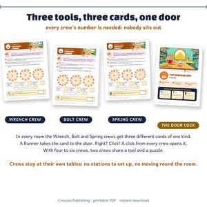 Math Escape Room for Grades 3-4, Gear Jam, Choose-Your-Path Classroom Game image 4