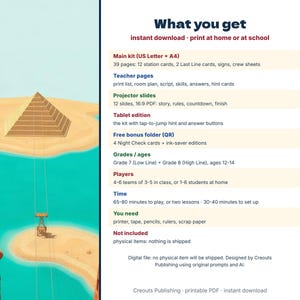 Math Escape Room for Grades 7-8, The Zip-Line Inspection, Printable Algebra Game image 10