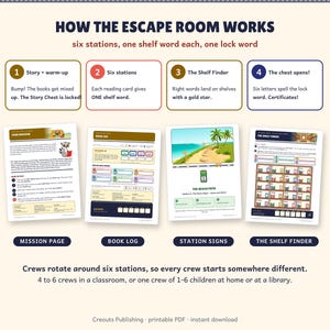 Reading Escape Room for Grades 2-3, The Bookmobile Mix-Up, Printable ELA Game imagen 2