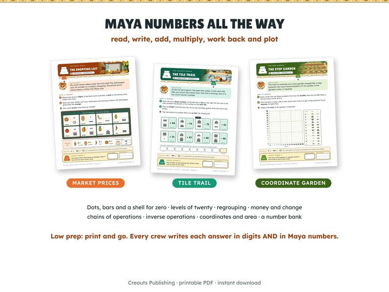 Maya Numbers Escape Room Grades 4-6, The Step Pyramid Count, Printable Math Game image 6