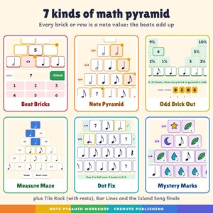 Music Escape Room Game Grades 3-5, Note Pyramid Workshop, Self-Checking Browser + PDF imagen 5