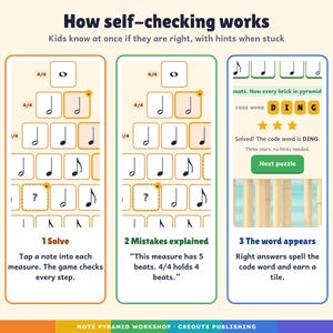 Music Escape Room Game Grades 3-5, Note Pyramid Workshop, Self-Checking Browser + PDF imagen 3