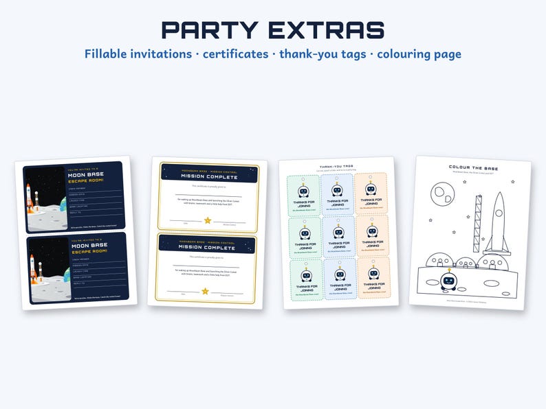 Moon Base Escape Room, Printable Space Party Game for Kids 8-12 (Instant Download) image 9