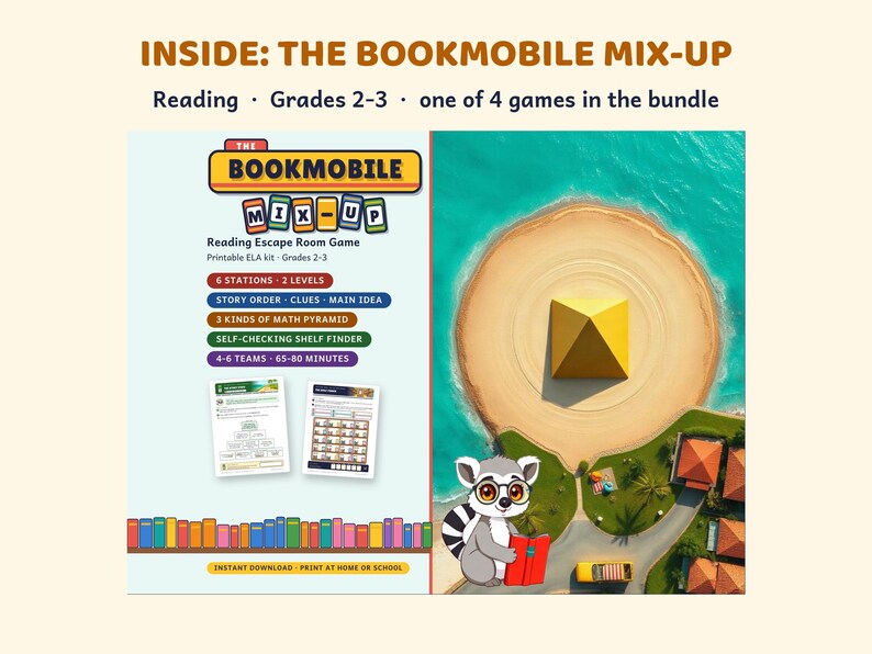 Printable Escape Room Bundle Grades 2-6, Reading, Music, Coding, Science Classroom Games image 3