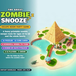 Zombie Escape Room Party Game, Printable Kit for Ages 10-14