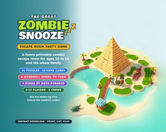 Zombie Escape Room Party Game, Printable Kit for Ages 10-14