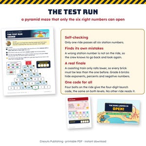 Math Escape Room for Grades 5-6, Roller Coaster Repair Crew, Printable Classroom Game image 7
