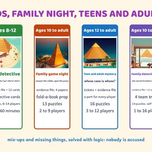 Printable Detective Escape Room Bundle, Family Mystery Games, Ages 8 to Adult, No Crime image 2