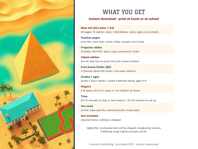 End of Year Math Escape Room Grades 4-5, The Final Bell Countdown, Printable image 10