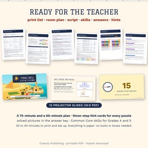 End of Year Math Escape Room Grades 4-5, The Final Bell Countdown, Printable image 8