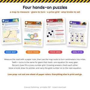 Math Escape Room for Grades 6-7, Tour Bus Breakdown, Printable Classroom Game image 6