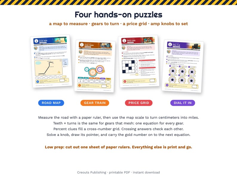 Math Escape Room for Grades 6-7, Tour Bus Breakdown, Printable Classroom Game image 6