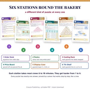 Pi Day Escape Room for Grades 6-8, The Pi Bakery Mix-Up, Printable Math Game image 3