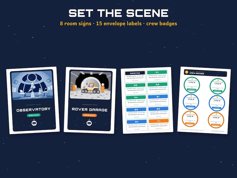 Moon Base Escape Room, Printable Space Party Game for Kids 8-12 (Instant Download) image 6