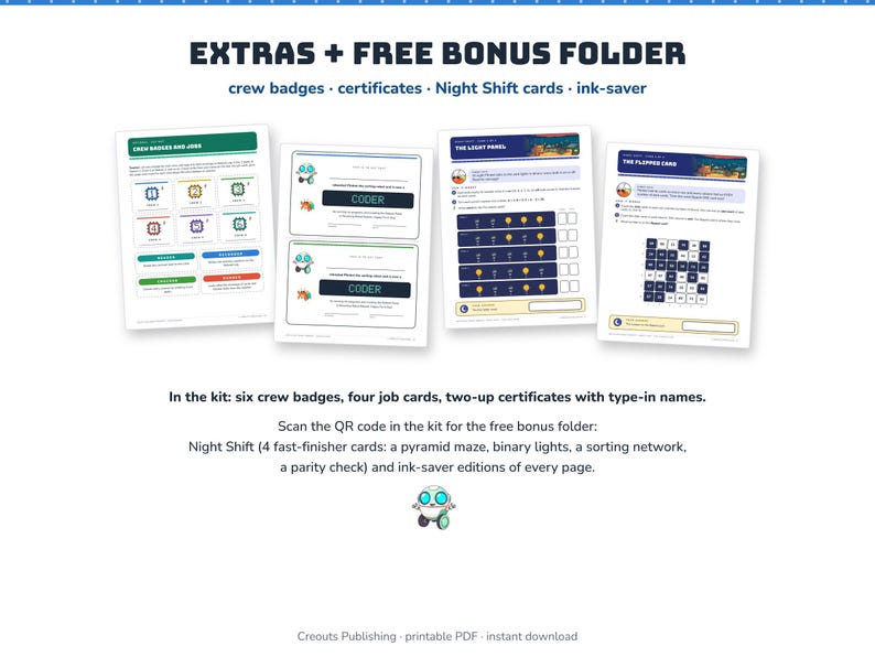 Coding Escape Room for Grades 3-5, Recycling Robot Reboot, Unplugged Printable Game image 9
