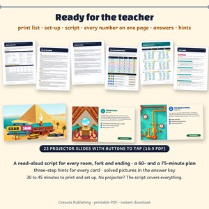 Math Escape Room for Grades 3-4, Gear Jam, Choose-Your-Path Classroom Game image 8