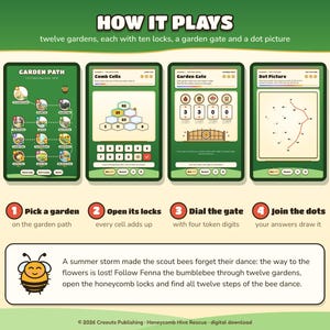 Math Escape Room Game for Kids 7-10, Honeycomb Hive Rescue, Browser + Printable PDF image 3