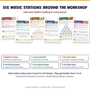 Escape Room Game for Grades 3-5, The Mixed-Up Music Box, Printable Note Reading Activity image 4