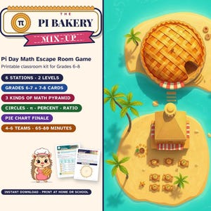 Pi Day Escape Room for Grades 6-8, The Pi Bakery Mix-Up, Printable Math Game image 1