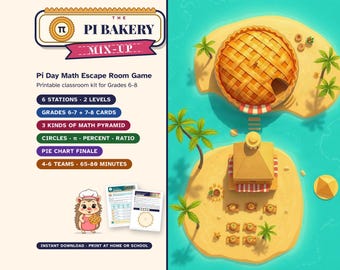 Pi Day Escape Room for Grades 6-8, The Pi Bakery Mix-Up, Printable Math Game