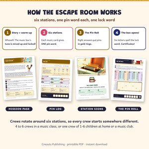 Escape Room Game for Grades 3-5, The Mixed-Up Music Box, Printable Note Reading Activity image 3