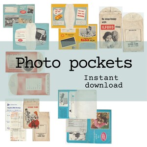 Vintage photo pockets | instant download