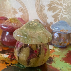 Handmade Resin Mushroom Jar