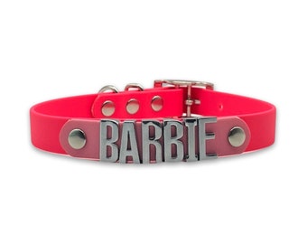 Barbie name BioThane® dog collar