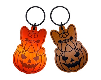 The Pumpkin Puppy Acrylic Keyring Frenchie French Bulldog Halloween