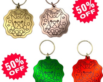 Festive Frenchie Frenchie Bulldog Christmas Keyring