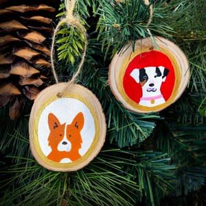 Custom Pet Portrait Wooden Christmas Ornament Hand Painted Dog or Cat image 5