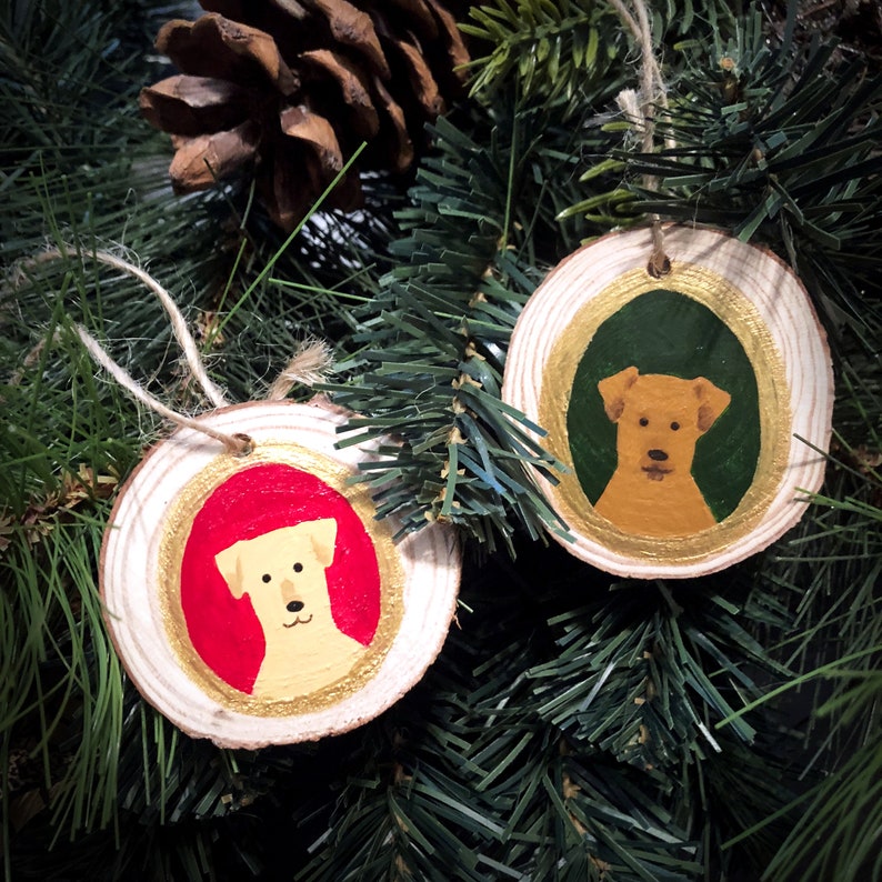 Custom Pet Portrait Wooden Christmas Ornament Hand Painted Dog or Cat image 8